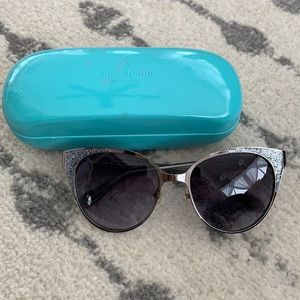 Kate Spade glitter cat eye sunglasses with case